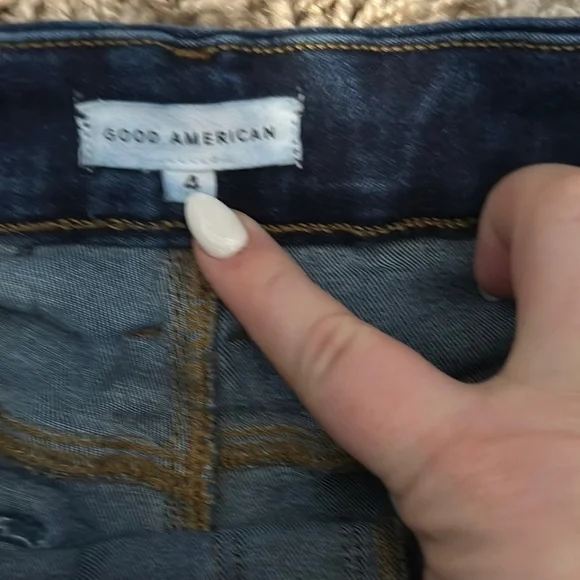 Good American Power Stretch Pull On High Waist Classic Dark Denim Jeans Size 4 - Picture 4 of 11